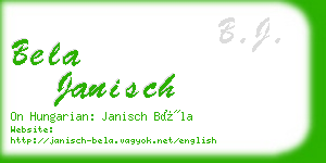 bela janisch business card